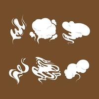 oler nubes humo de vapor comida olor tóxico formas de dibujos animados ilustración humo olor a vapor nube de vapor vector