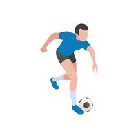 personajes de futbol atletismo isométrico personas jugadores de fútbol campo de carreras personas 3d vector