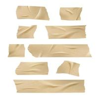 Sticky tape adhesive damages paper tape with torn edges creases wrinkled vector