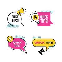 Quick tips graphic outline shapes tricks remind text notes badges