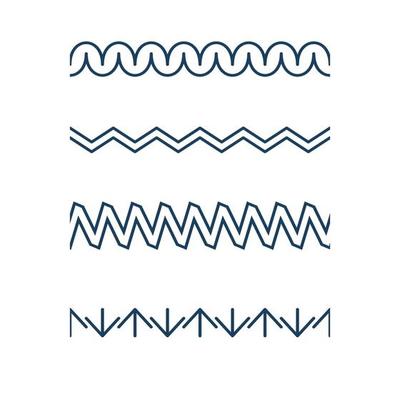 Seamless waves abstract geometrical zigzag shapes vector patterns collection