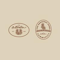 vintage the cultivation of pines logo illustration vector design