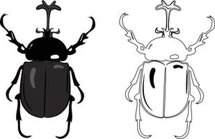 Realistic Top View of Rhino or Scarab Beetle vector