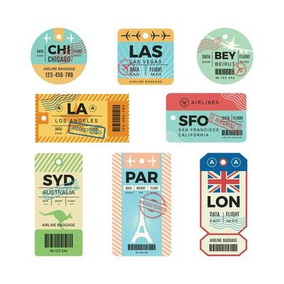 Retro tickets travelers vector design