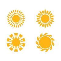 sol iconos amanecer creatividad soleado circulo formas logo atardecer simbolos estilizados colección vector