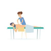spa relax fisioterapia procedimiento reparador masaje lesión deporte estiramiento doctor dibujos animados ilustraciones