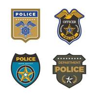 policía insignias oficial seguridad agente federal letreros simbolos proteccion policial logo vector