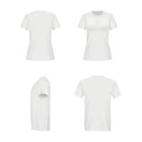 diseño realista de camisetas blancas vector