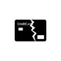 vector de tarjeta de crédito roto para icono de finanzas