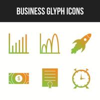 6 Business icons for personal and commercial use vector