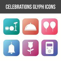 6 Celebration Vector Icon Set