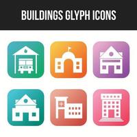 Unique Building and landmarks vector icon set