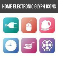 conjunto único de iconos de vector de electrónica para el hogar