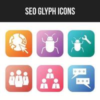 6 Beautiful Business and Seo icon set vector