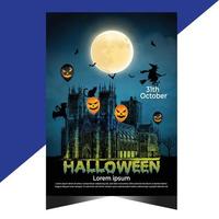 Halloween Party Flyer Template Design vector