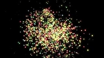 animación de bucle de propagación de partículas coloridas video