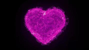 pink particle heart shape loop animation video