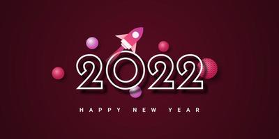 2022 Happy new year illustration template design vector