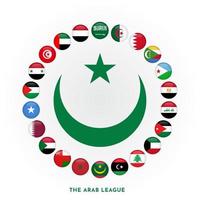 conjunto del diseño del miembro del país de la bandera de la liga árabe vector