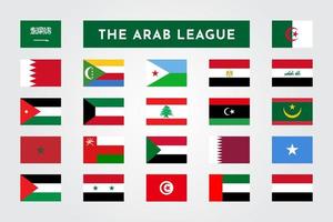 Set of The Arab League Flag Design vector