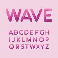 modern wave style font vector