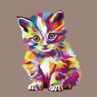 cute cat pop art vector