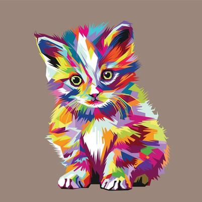 cute cat pop art