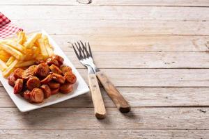 Traditional German currywurst photo
