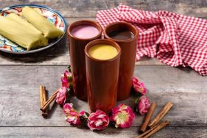 Traditional Mexican atole drink photo