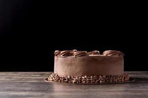 Piece of chocolate truffle cake photo