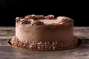 Piece of chocolate truffle cake photo