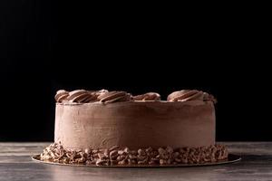 Piece of chocolate truffle cake photo