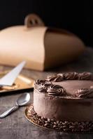 Pastel de trufa de chocolate foto