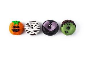 Assortmen of Halloween donuts photo