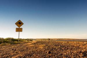 kangaroo crossing road sign photo