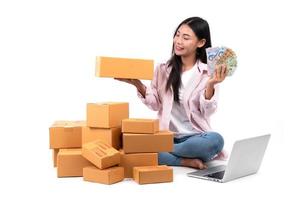 woman working sell online