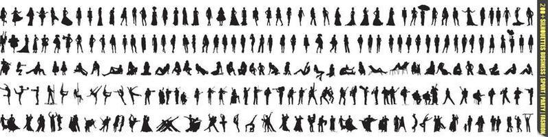 Highly Detailed People Silhouettes vector