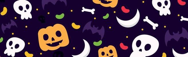 Fondo de patrón de colores para la fiesta de halloween - vector