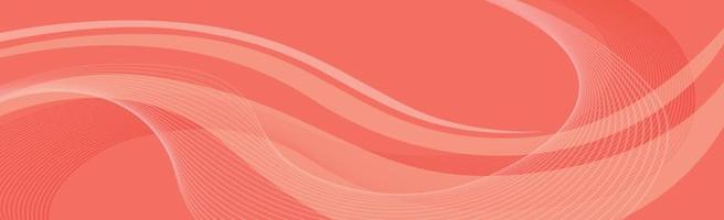Volumetric lines on a red background - panoramic Vector background