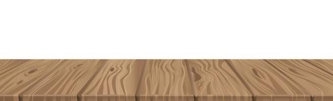 Large table top, wooden texture from boards, white background - Vector