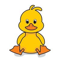 Baby Duck Cartoon Cute Isolated Illustrations vector