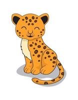 ilustraciones de animales de dibujos animados de jaguar vector