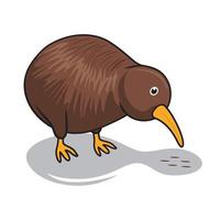 ilustraciones de dibujos animados de pájaro kiwi vector