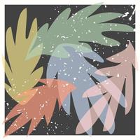 Vector collage modern poster with illustration of exotic palm tree leaves. Scandinavian Style. For posters, textile print, wrapping paper, greeting card template, social media post