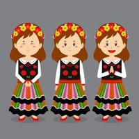 personaje de polonia con varias expresiones. vector