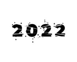 New year 2022 number on colorful abstract color paint brush strokes background. Happy 2022 new year colorful background. Vector illustration EPS10