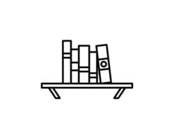 Bookshelf concept line icon. Simple element illustration. Bookshelf concept outline symbol design from Workspace set. Can be used for web and mobile UI UX vector