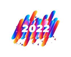 New year 2022 number on colorful abstract color paint brush strokes background. Happy 2022 new year colorful background. Vector illustration EPS10.