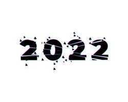 New year 2022 number on colorful abstract color paint brush strokes background. Happy 2022 new year colorful background. Vector illustration EPS10