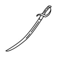 espada histórica de hazrat khalid al walid icon. Doodle dibujado a mano o estilo de icono de contorno vector